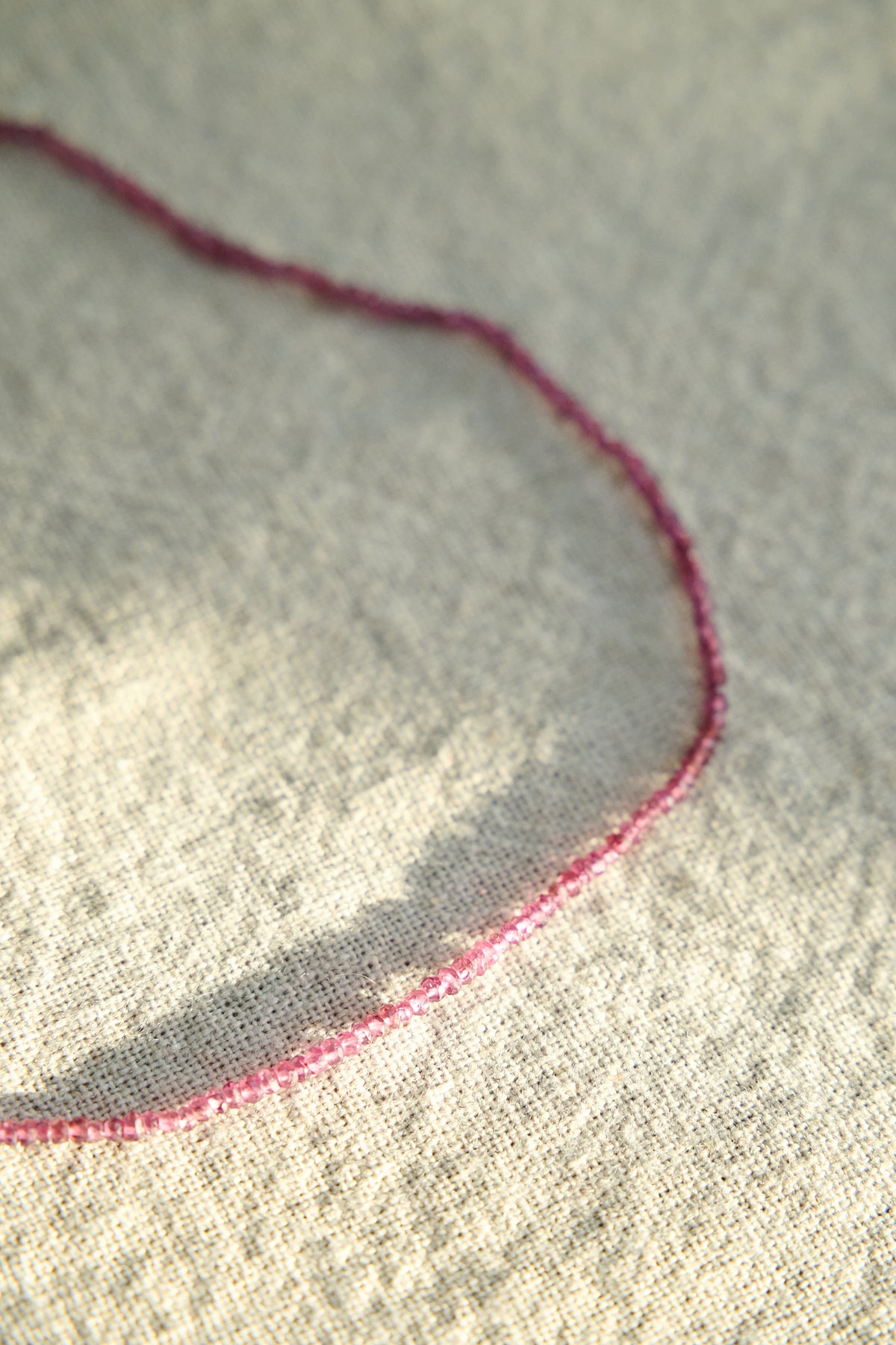 Tiny garnet skinny necklace