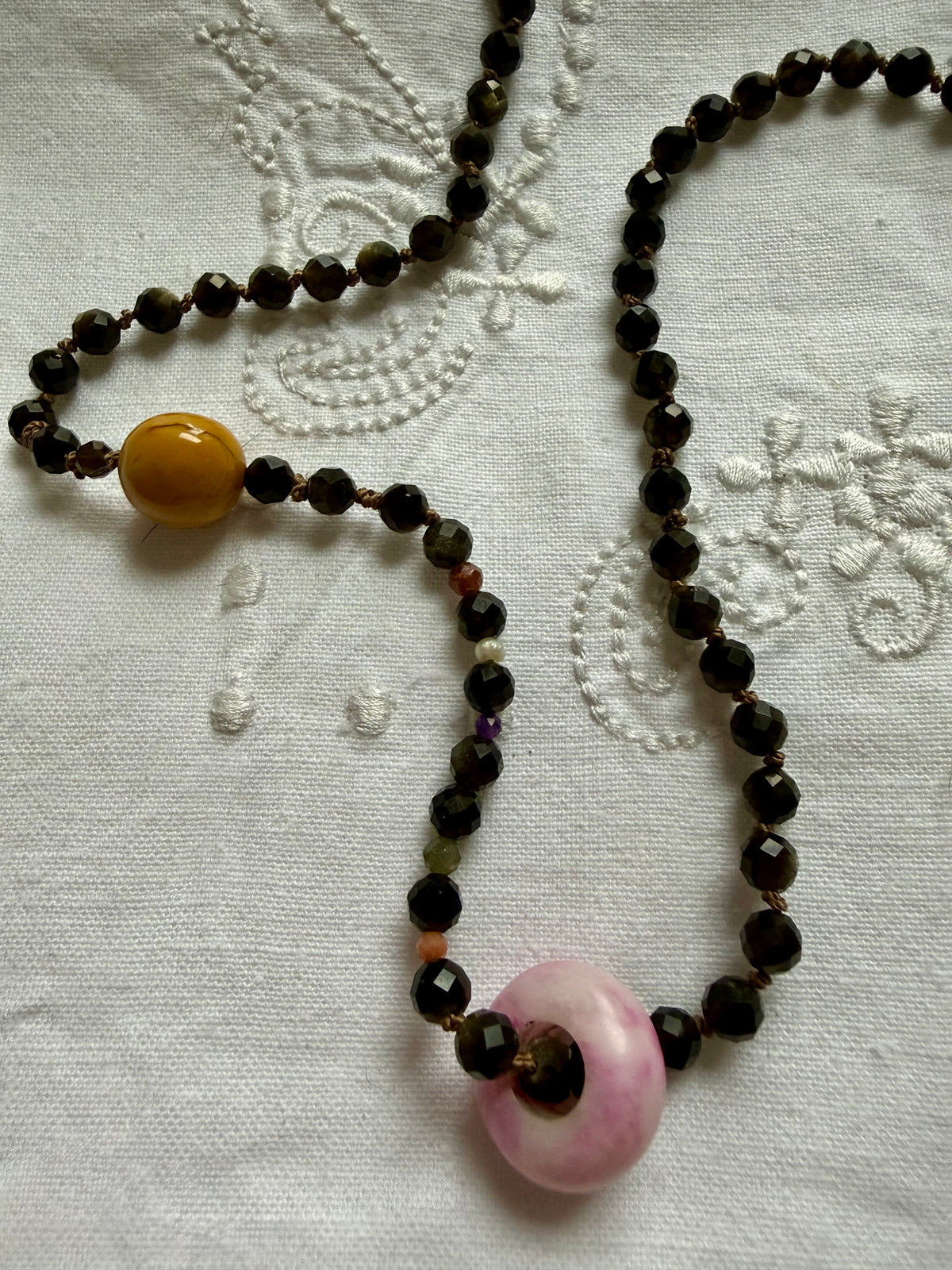 Tigers eye mookite jasper and agate 22inch necklace