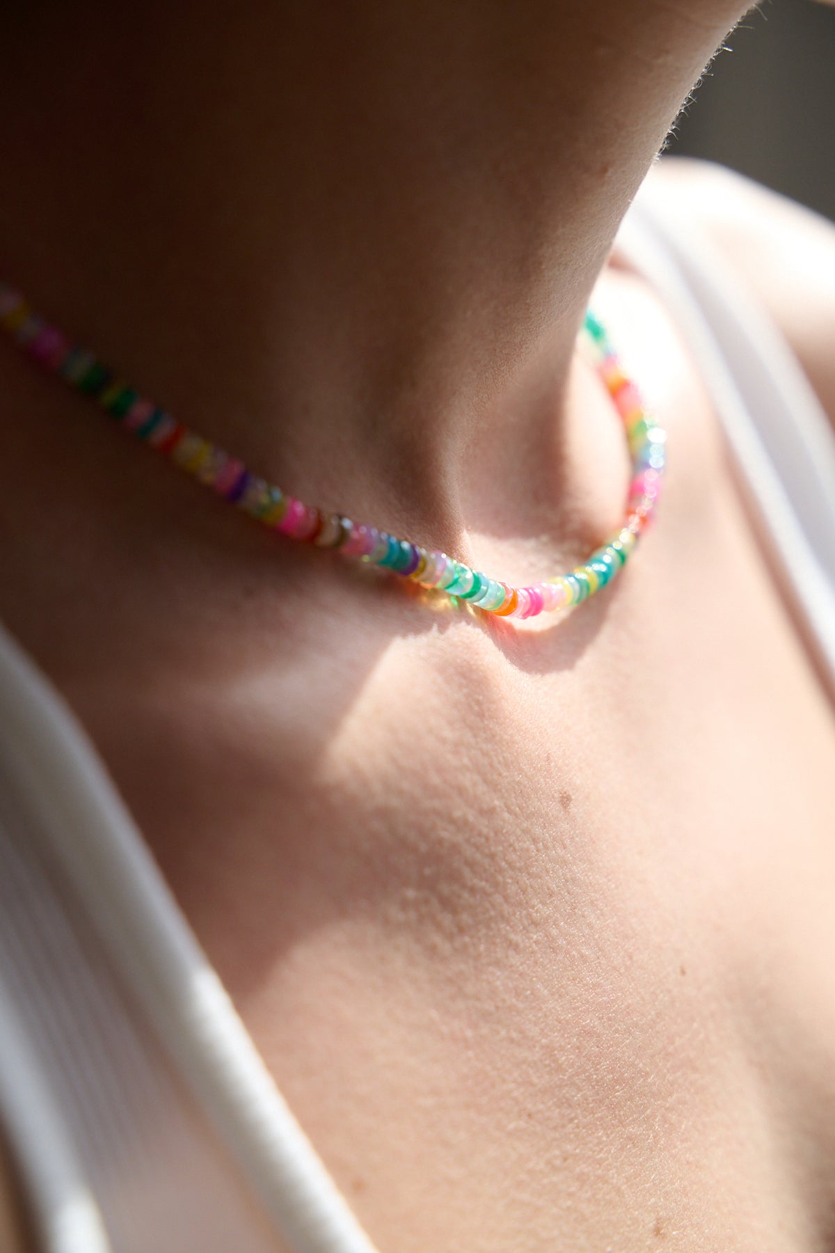 Rainbow opal necklace