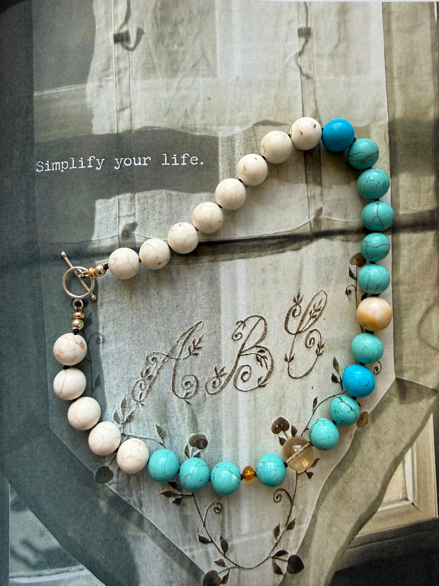 Hand knotted simplicity gemstone necklace