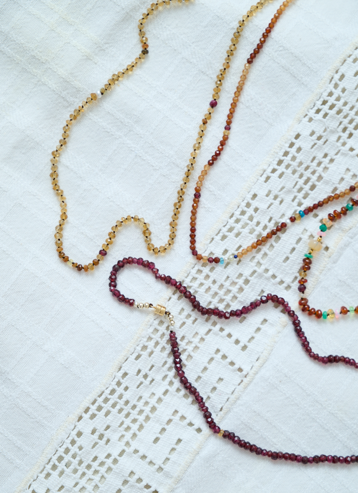 Hand knotted citrine necklace