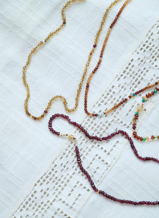 Hand knotted citrine necklace