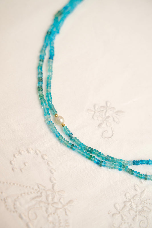 Green and blue apatite necklace