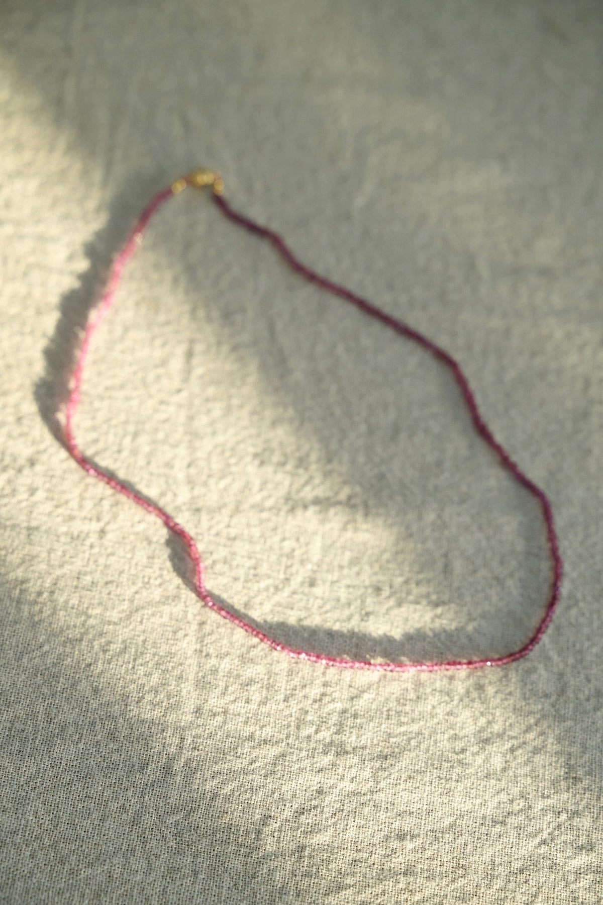Tiny garnet skinny necklace