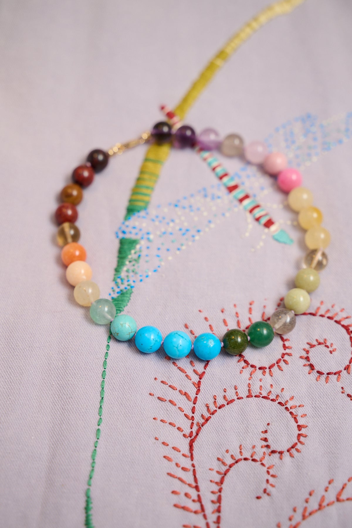 Rainbow large chunky choker