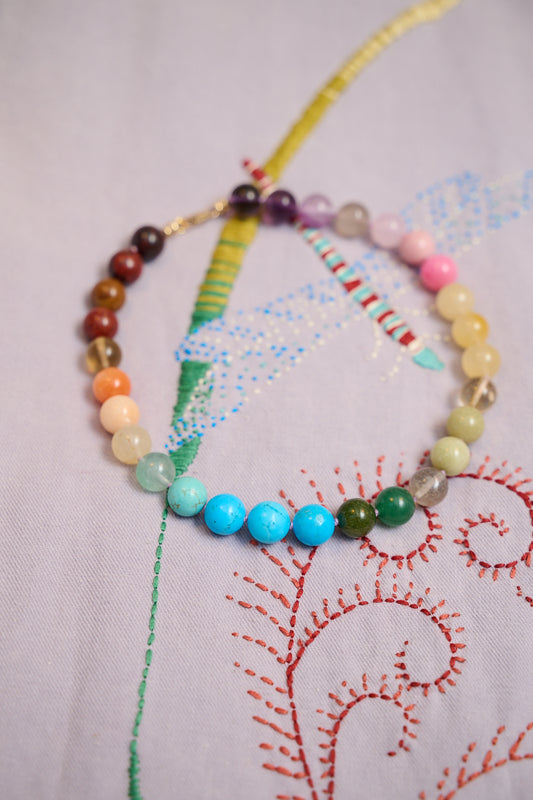 Rainbow large chunky choker