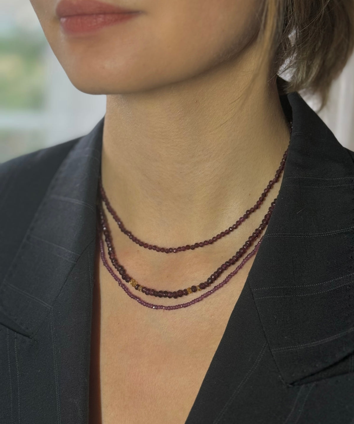 Sparkling garnet necklace