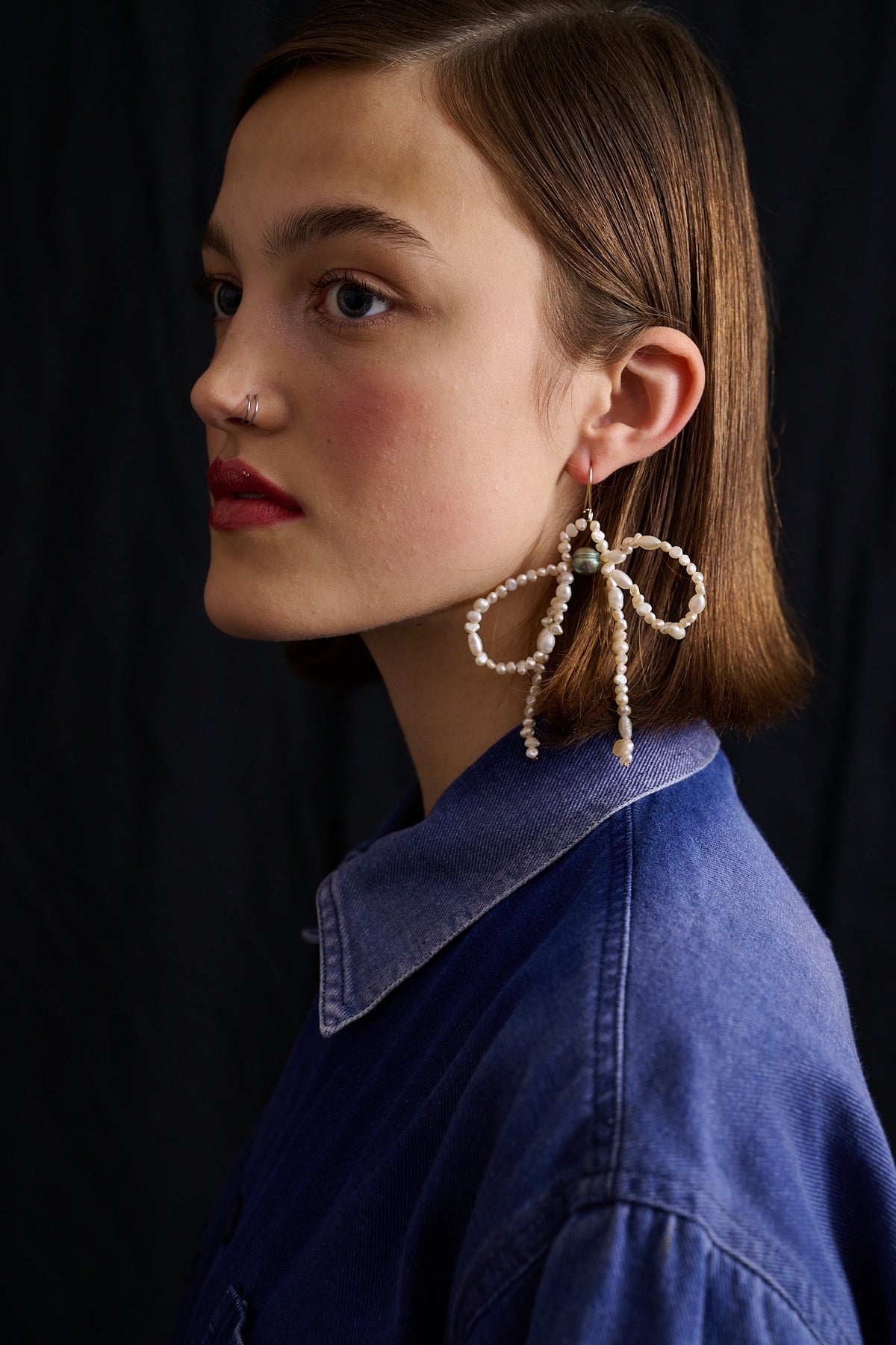 Statement freshwater pearl earring