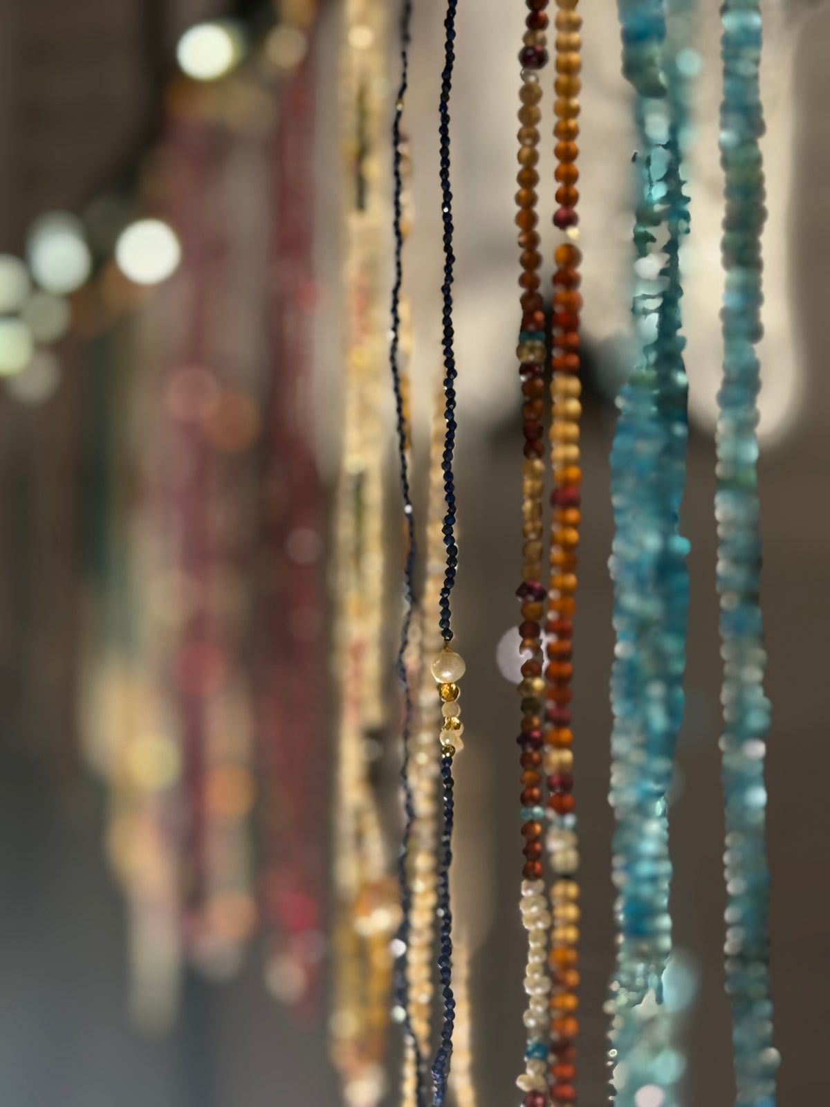 Green and blue apatite necklace