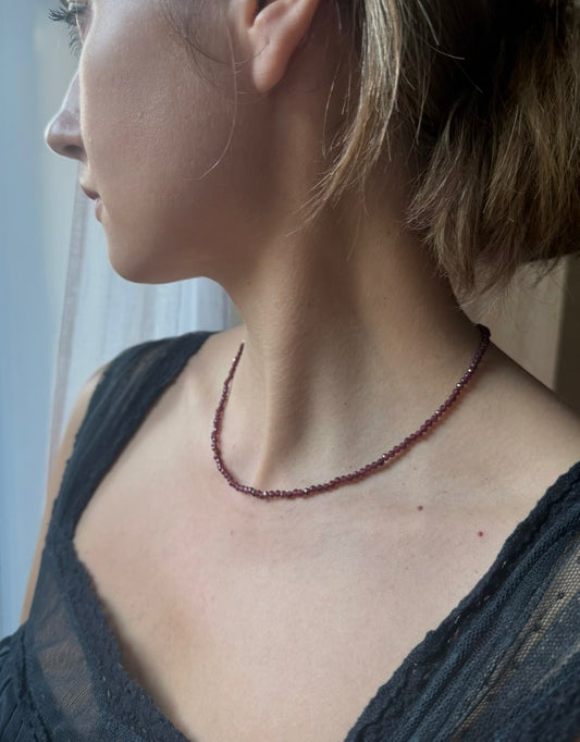 Sparkling garnet necklace