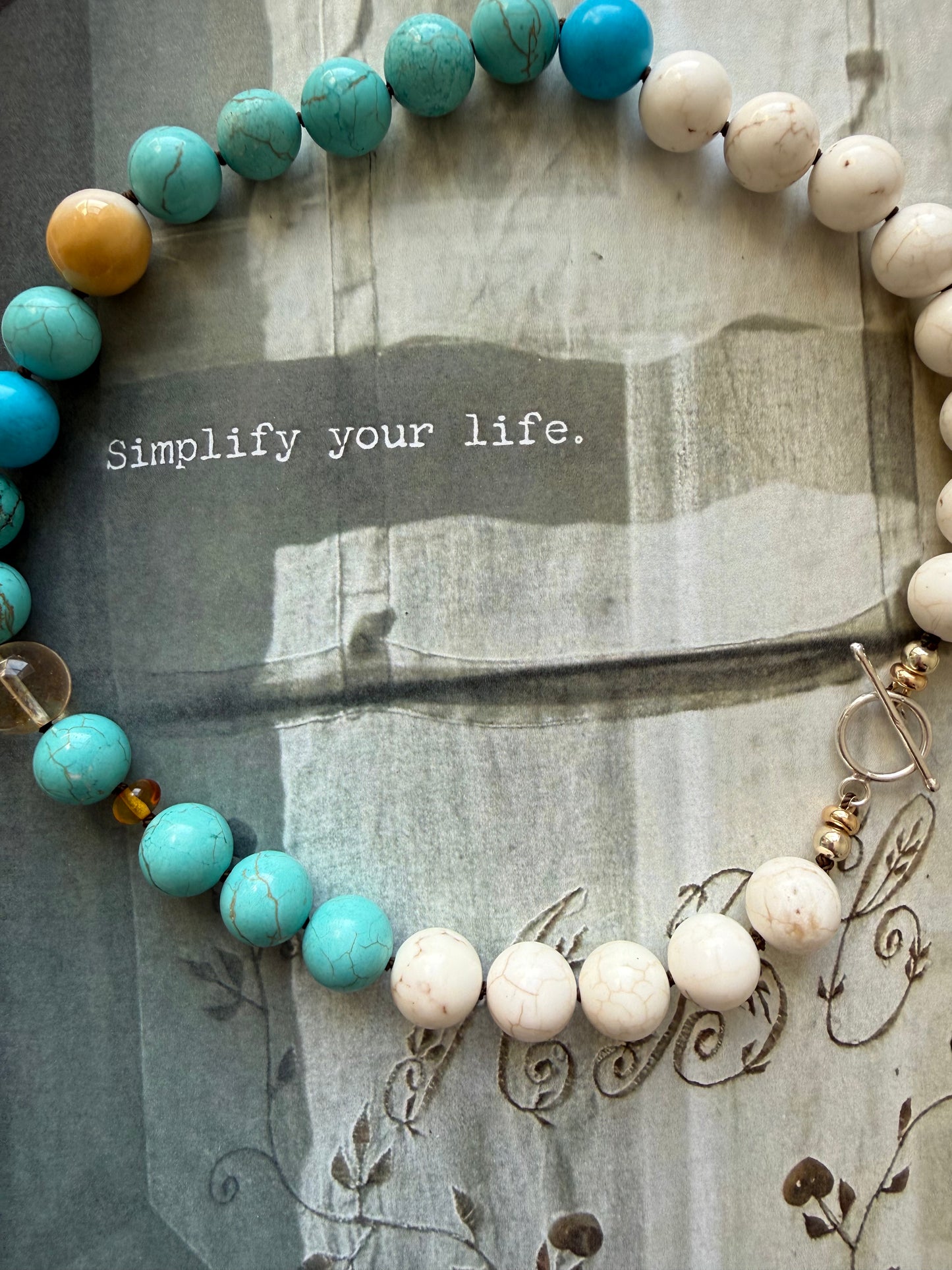 Hand knotted  simplicity gemstone necklace