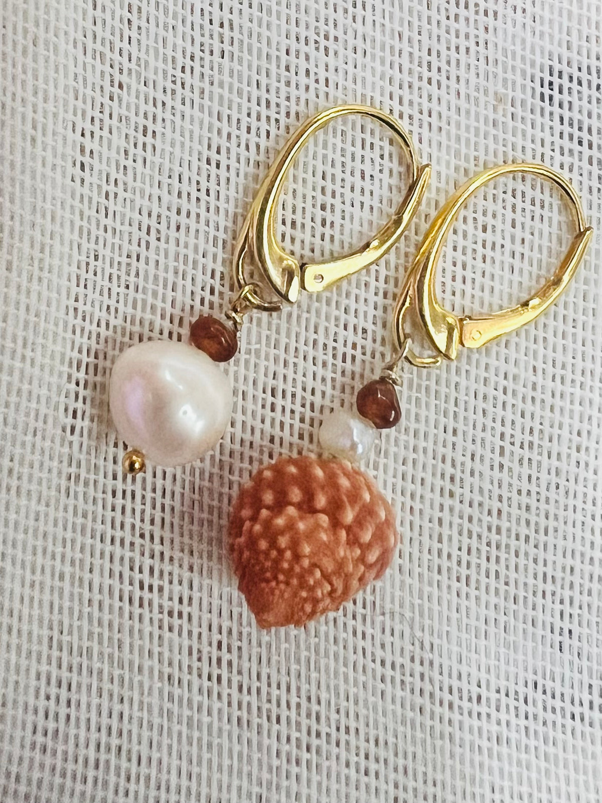 Pearl and shell earrings
